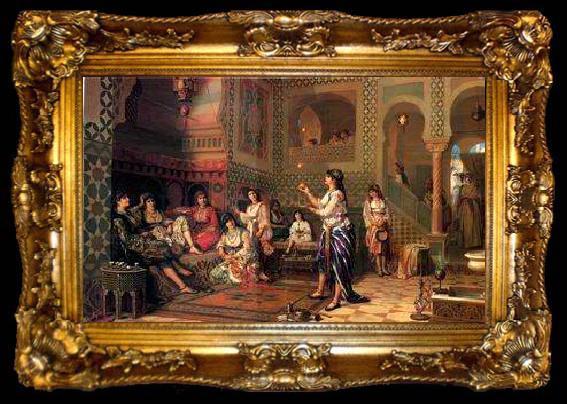 framed  unknow artist Arab or Arabic people and life. Orientalism oil paintings  377, ta009-2